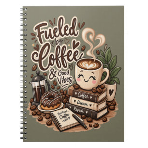 Angetrieben von Kaffee und guter Laune – Süßer Kaf Notizblock