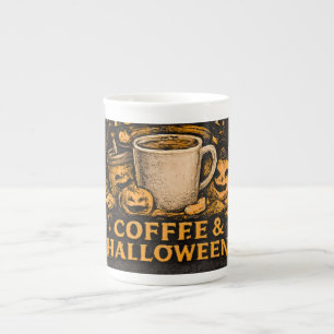 Angetrieben von Kaffee und Halloween Prozellantasse