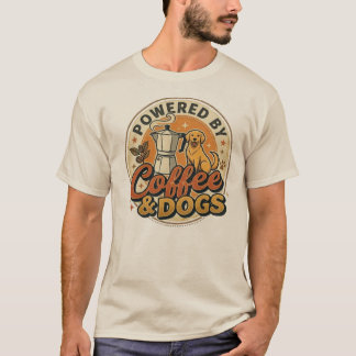 Angetrieben von Kaffee und Hunden Retro Vintage Ti T-Shirt