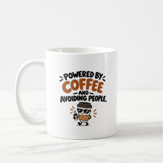 Angetrieben von Kaffee und Menschen meidend Tasse