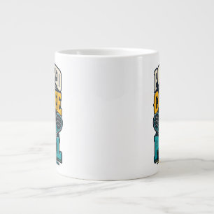 Angetrieben von Kaffee und Padel Retro-Sport Jumbo-Tasse