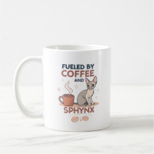 Angetrieben von Kaffee und Sphynx-Katzen-Kunst