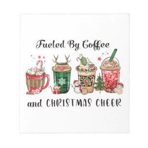 Angetrieben von Kaffee und Weihnachtsstimmung Notizblock
