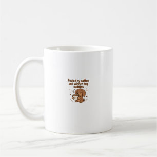 Angetrieben von Kaffee und Wiener-Hund-Knuspern Kaffeetasse
