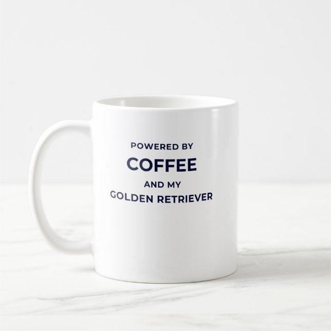 Angetrieben von Kaffee... - Weiße Tasse (Links)