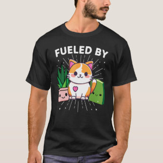 Angetrieben von Katzen Pflanzen Büchern Lustig T-Shirt