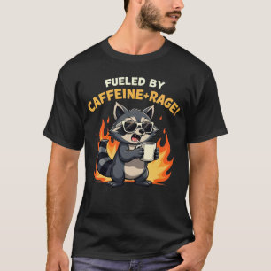 Angetrieben von Koffein und Wut Waschbär Kaffee Li T-Shirt