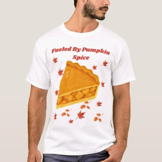 Angetrieben von Kürbisgewürz Herbstkuchen-Design T-Shirt