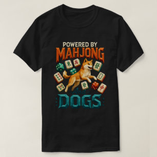 Angetrieben von Mahjong und Hunden Shiba Inu Geome T-Shirt