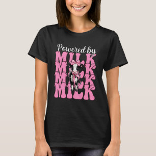 Angetrieben von Milch Molkerei Bauer Kuh Milchwirt T-Shirt