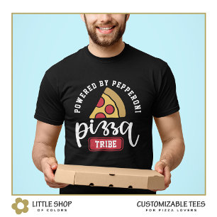 Angetrieben von Pepperoni Pizza Liebhabers Anpassb T-Shirt