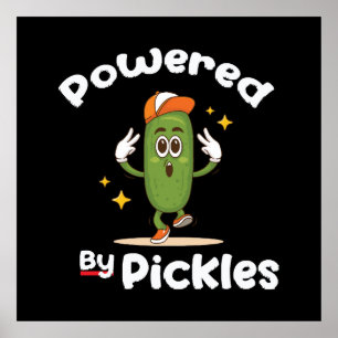 Angetrieben von Pickles Essen Essiggurke Lustig Poster