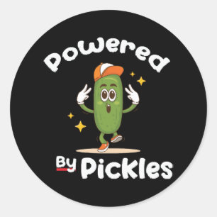 Angetrieben von Pickles Essen Essiggurke Lustig Runder Aufkleber