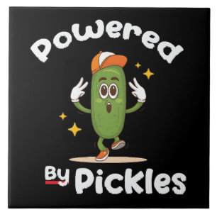 Angetrieben von Pickles Essen Gewürzgurke Lustig Fliese