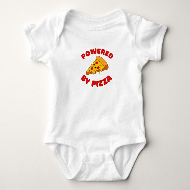 ANGETRIEBEN VON PIZZA BABY STRAMPLER (Vorderseite)
