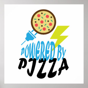 Angetrieben von Pizza – Lustiges Food Lover Design Poster