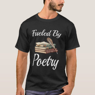 Angetrieben von Poetry Lover Bücher Feder Pen Retr T-Shirt