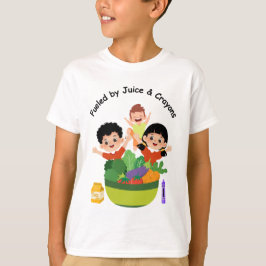 Angetrieben von Saft und Buntstiften Lustiges Schu T-Shirt