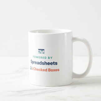 Angetrieben von Tabellen und Checkboxen Office M Kaffeetasse