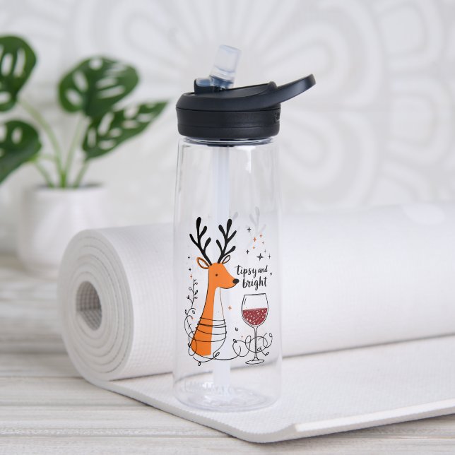 Angetrunkene und strahlende Rentiere  Trinkflasche (Yoga (gedreht))