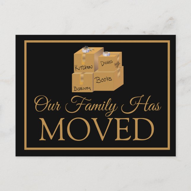 Angewohnt hat unsere Familie umgezogen Postkarte (Vorderseite)