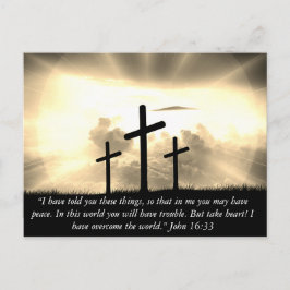 Angewohnt, ich habe die Johannes-16:33-Bibel überw Postkarte