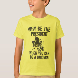 Angewohnt Warum Präsident T - Shirt lustige Einhor