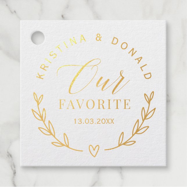 Angewohnte Hochzeit Gunst unserer Lieblings-Foil-L Geschenkanhänger (Vorderseite)