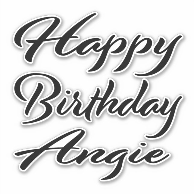 Angie Name Vorname black Sticker Geburtstag (Vorderseite)