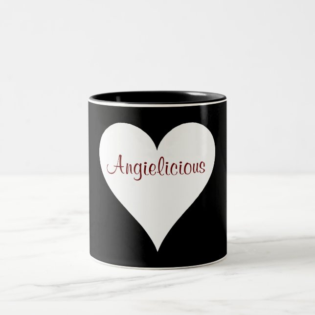 Angielicious Herz-Tasse Zweifarbige Tasse (Mittel)