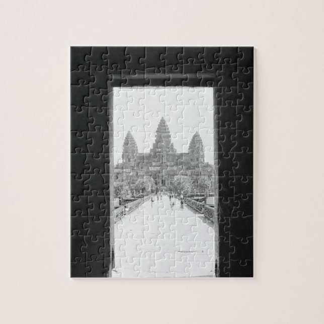 Angkor Kambodscha, Angkor Wat Doorway View Puzzle (Vertikal)