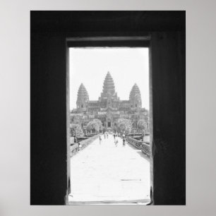 Angkor Kambodscha, Angkor Wat Türblick Poster