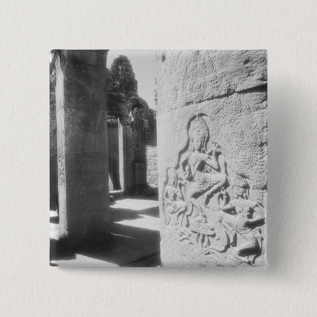 Angkor Kambodscha, Apsara Carving the Bayon 2 Button (Vorderseite)