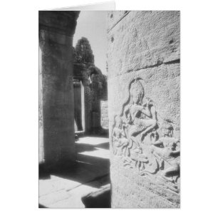 Angkor Kambodscha, Apsara-Schnitzerei The Bayon 2