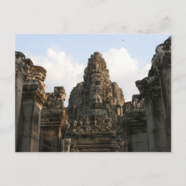 Angkor-Kambodscha-Gesicht Postkarte (Vorderseite)