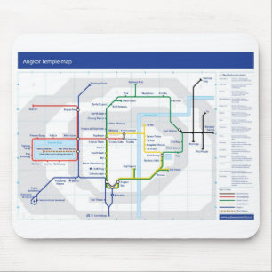 Angkor Tempelkarten-Mäusematte Mousepad