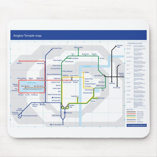 Angkor Tempelkarten-Mäusematte Mousepad (Vorne)