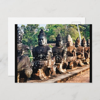 Angkor Thom God Statues Postkarte