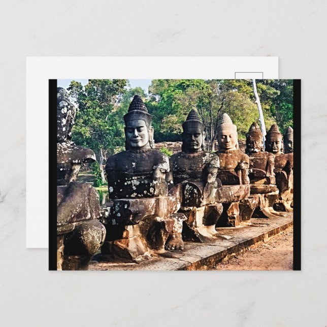 Angkor Thom God Statues  Postkarte (Vorne/Hinten)
