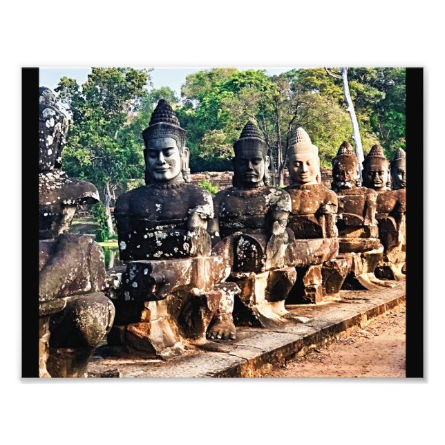 Angkor Thom Götterstatuen  Fotodruck (Vorne)