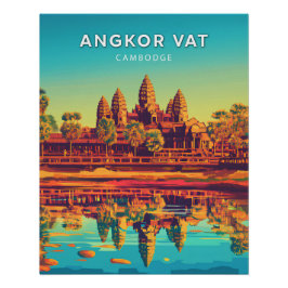 Angkor Vat, Kambodscha, Retro-Chic-Poster Poster