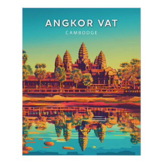 Angkor Vat, Kambodscha, Retro-Chic-Poster Poster