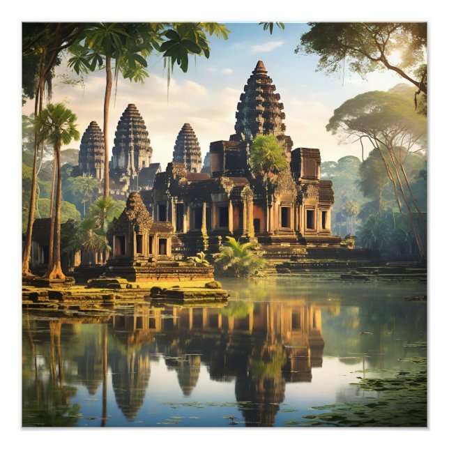 Angkor Wat, alter Khmer-Tempel Fotodruck (Vorne)