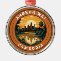 Angkor Wat Cambodia Reisen Art Abzeichen