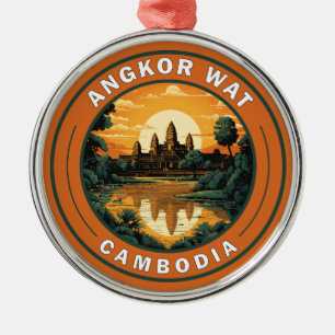 Angkor Wat Cambodia Reisen Art Abzeichen Ornament Aus Metall