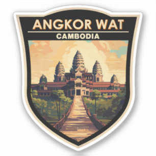 Angkor Wat Cambodia Reisen Vintag Aufkleber