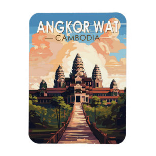 Angkor Wat Cambodia Reisen Vintag Magnet