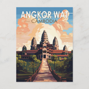 Angkor Wat Cambodia Reisen Vintag Postkarte