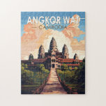 Angkor Wat Cambodia Reisen Vintag Puzzle<br><div class="desc">Angkor Wat Vektorgrafik. Angkor Wat ist ein Tempelkomplex in Kambodscha,  der von den Guinness World Platten als die größte religiöse Struktur der Welt gilt. Es liegt in der antiken Stadt der Khmer-Hauptstadt in Angkor,  im Norden Kambodschas.</div>