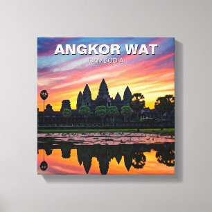 Angkor Wat Cambodia Sunset Leinwanddruck